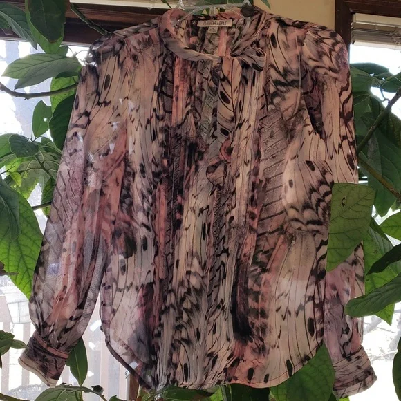 Jennifer Lopez Sheer Blouse Petite Small - Picture 8 of 8